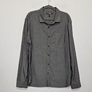 William Rast Classic Men's Gray Casual Long Sleeve Button Down Shirt Size XXL